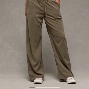 American Eagle Outfitters Olive Wide Leg Pants
